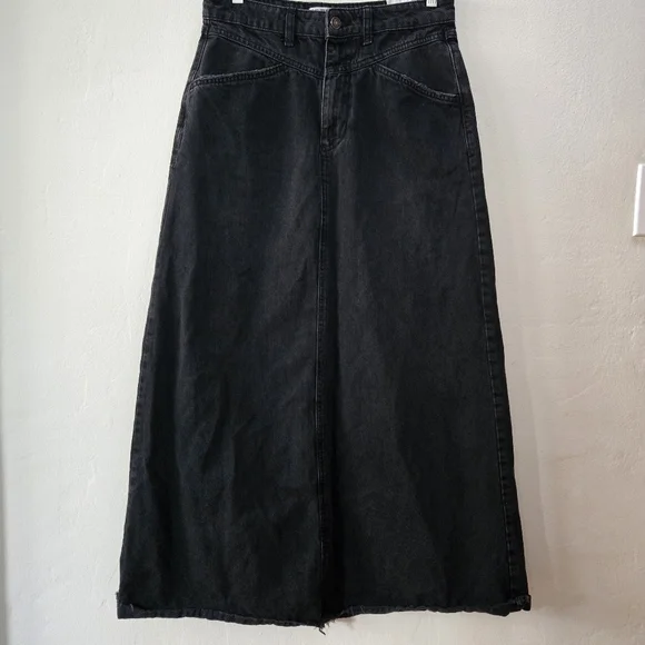 Free People We the Free Come As You Are Denim Maxi Skirt - Picture 6 of 9